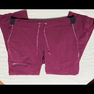 Healing Hands HH360 Nisha yoga waistband scrub pants- wine